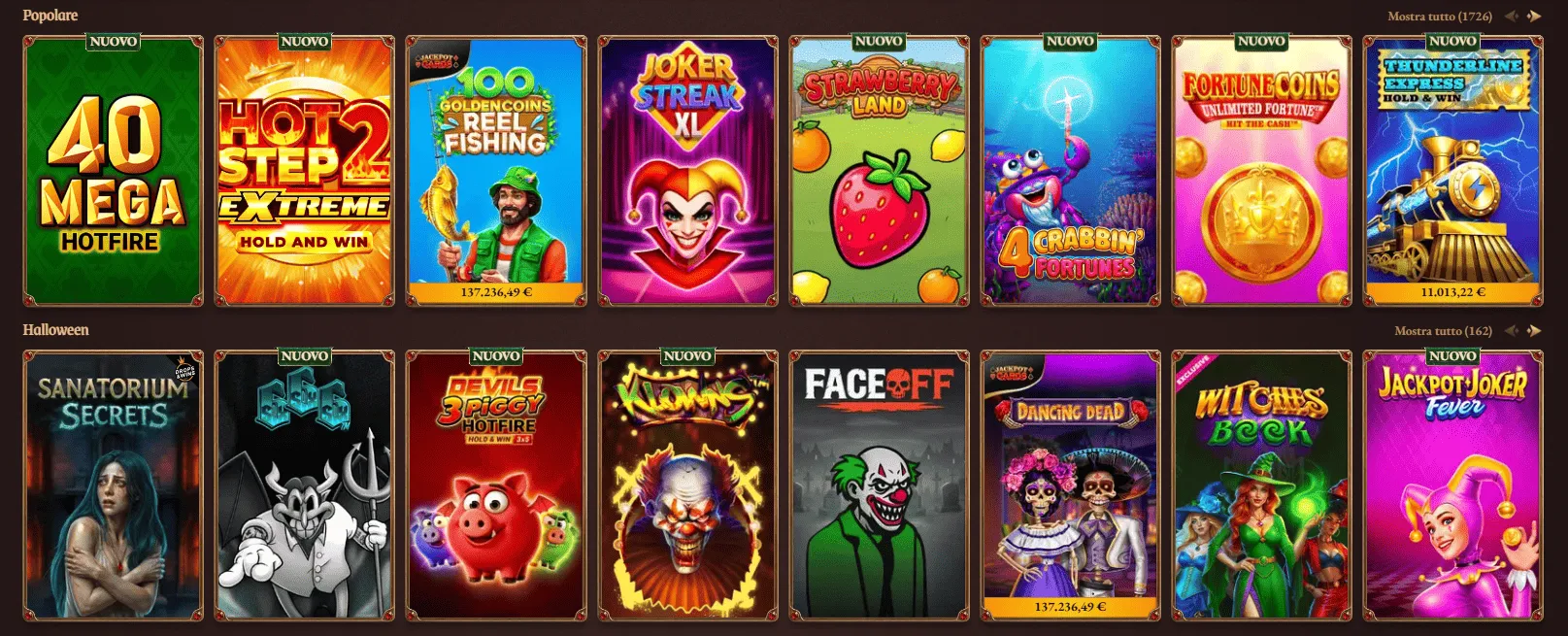 Catalogo giochi Crazy Tower Casino